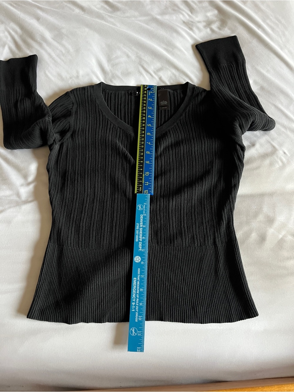 Axcess Black Ribbed Button-Front Long Sleeve Top - Picture 5 of 16